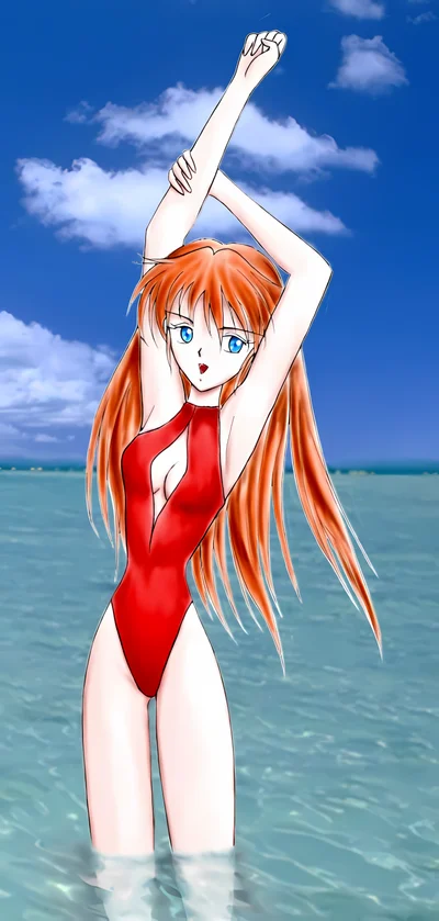 Neon Genesis Evangelion - Asuka Langley scene
